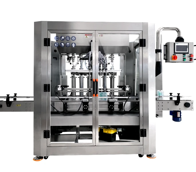 ماكينة تعبئة السوائل اللزجة اتوماتيك 6 روؤس نظام سيرفو